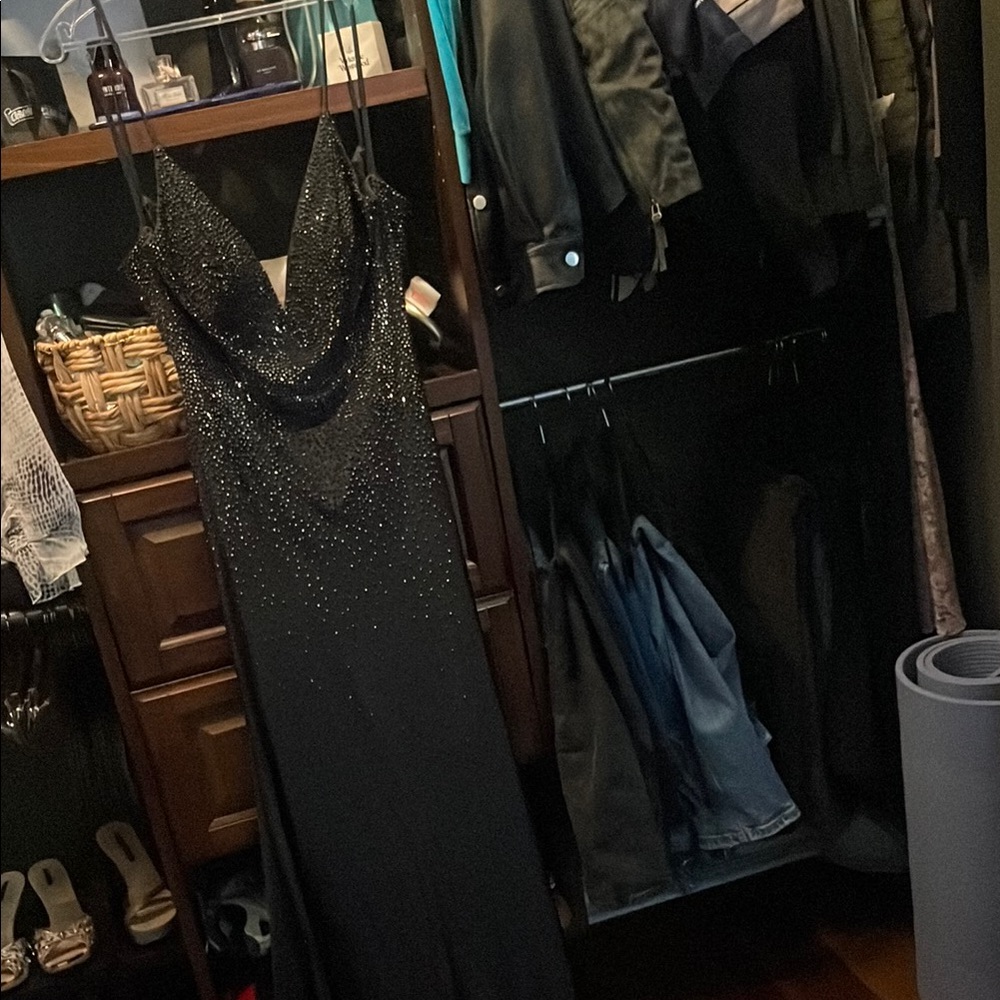 Black prom dress with sparkles